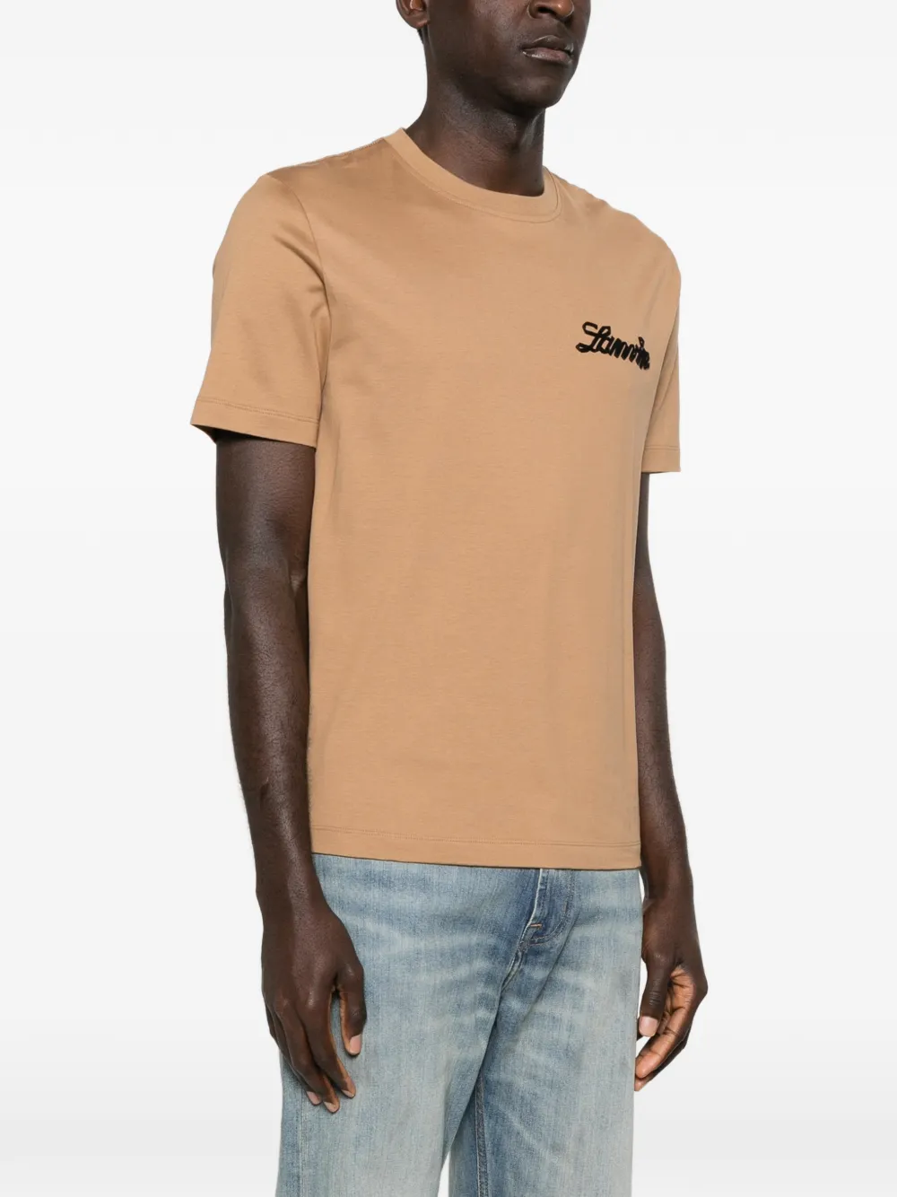 Lanvin T-shirt met logo Bruin