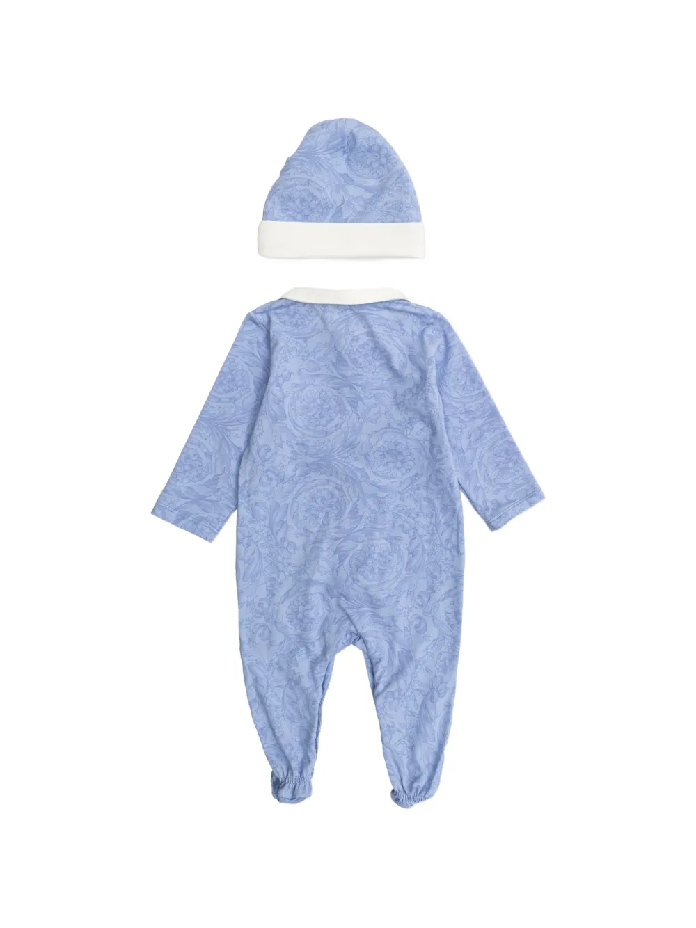 Floral-Print Collared Babygrow Set