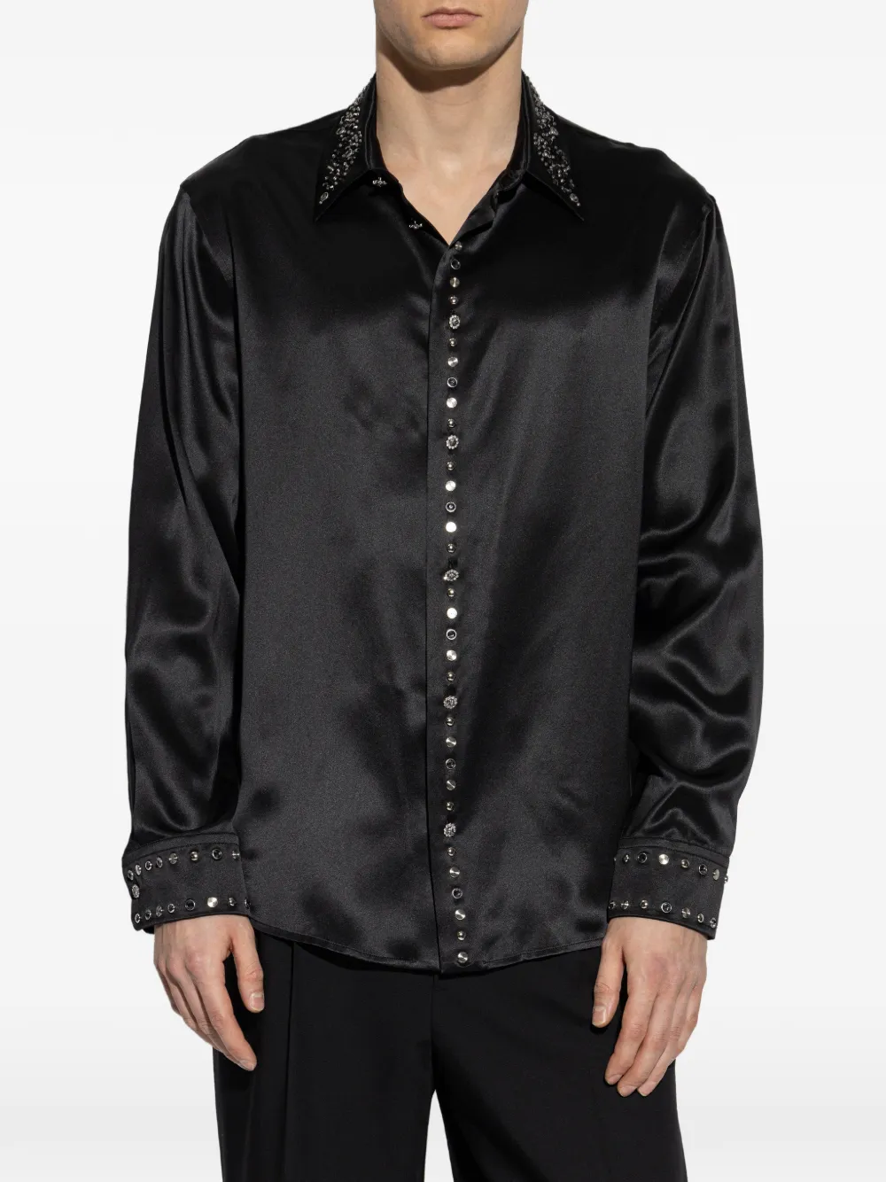  Versace Embellished Shirt - Black 