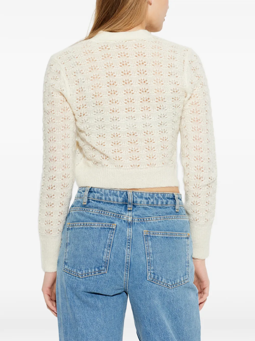 LoveShackFancy Lilly vest met strikapplicatie Wit