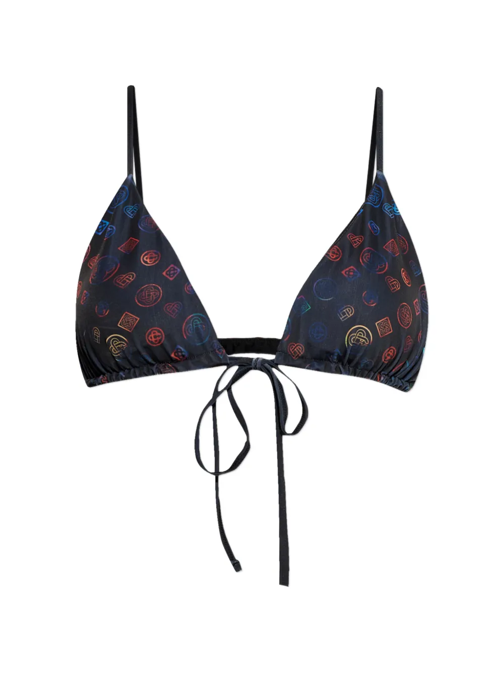 Casablanca monogram tie bikini top - Blu