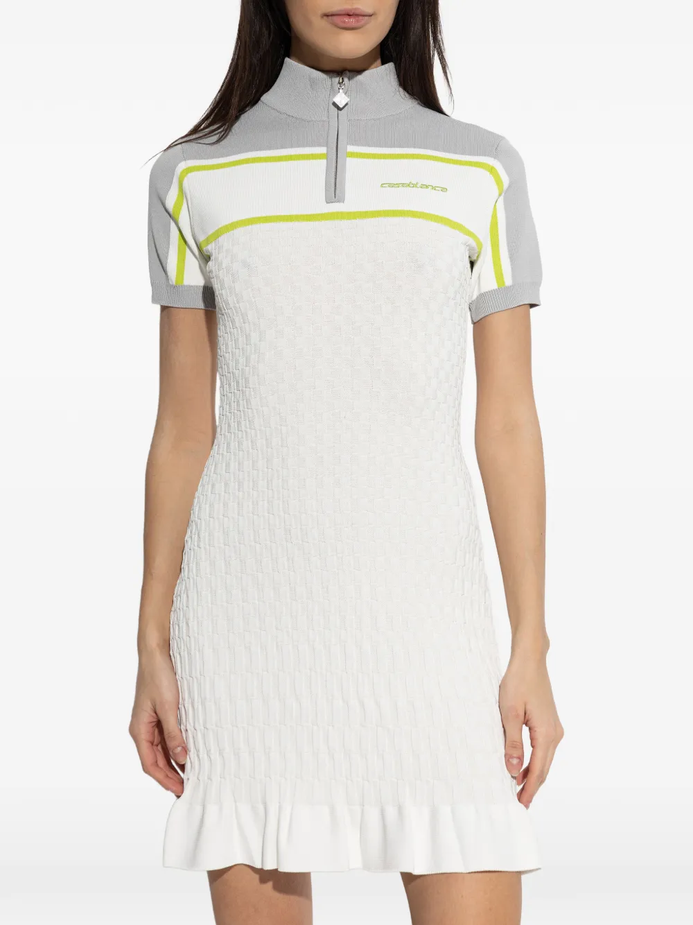 zip-up mini dress
