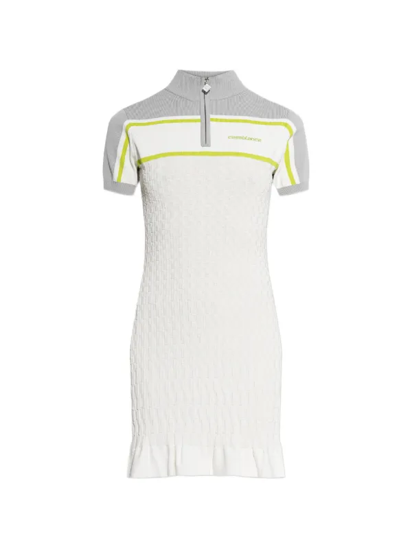 Casablanca Zip-up Mini Dress in White
