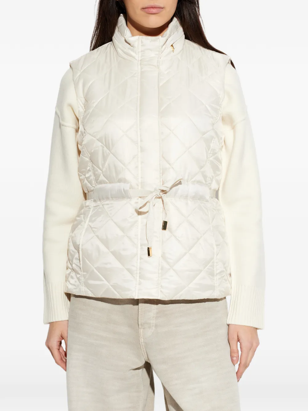 Michael Kors Bodywarmer met gestrikte taille Beige