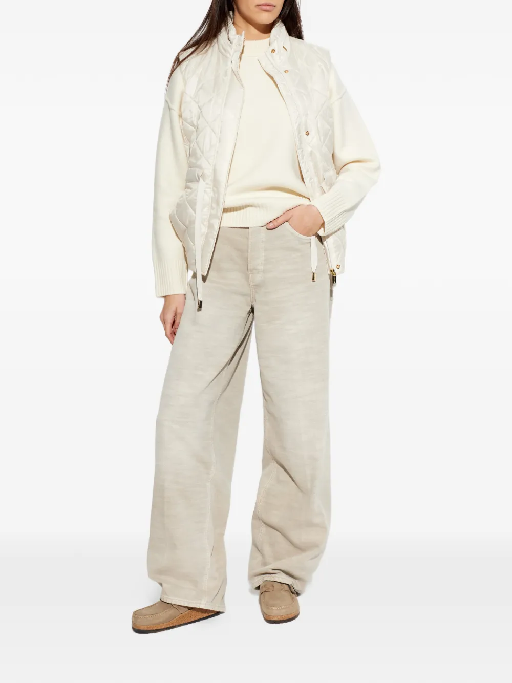 Michael Kors Bodywarmer met gestrikte taille Beige