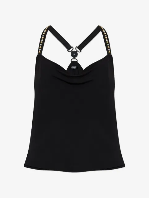 Versace top con tiras con apliques