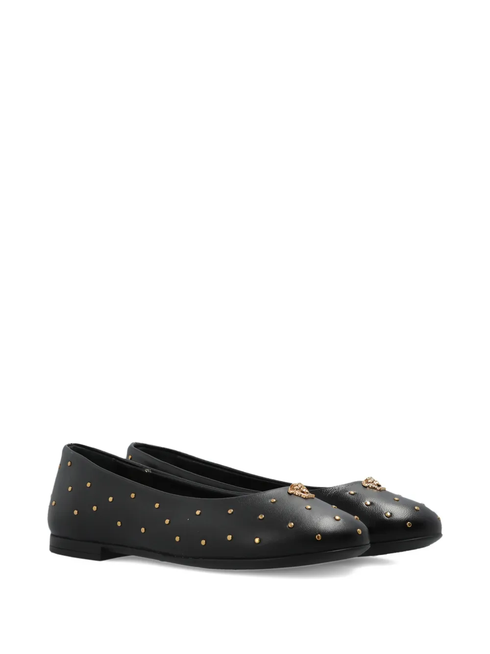 Versace Kids studded ballet flats Zwart