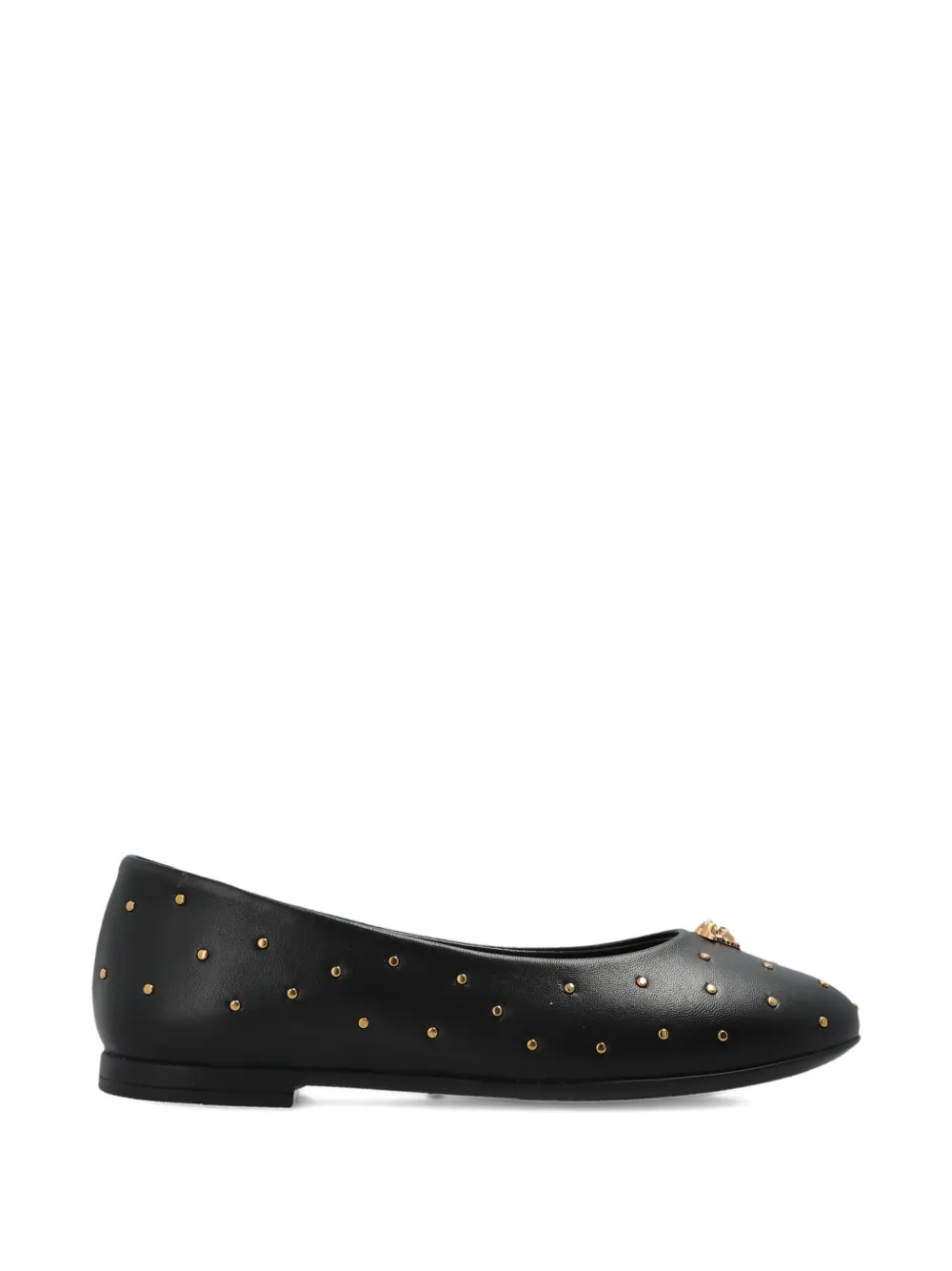 Versace Kids studded ballet flats Zwart