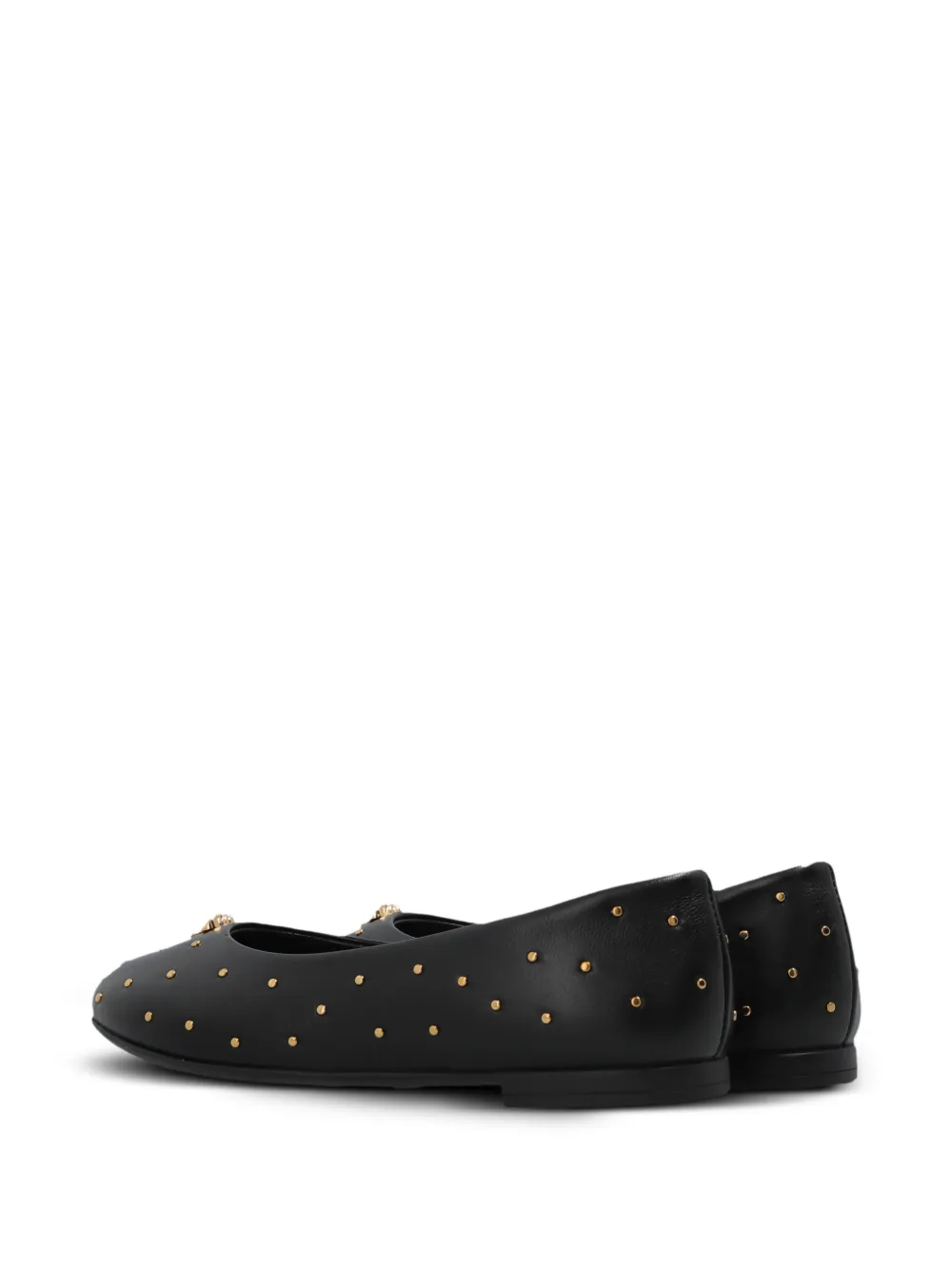 Versace Kids studded ballet flats Zwart