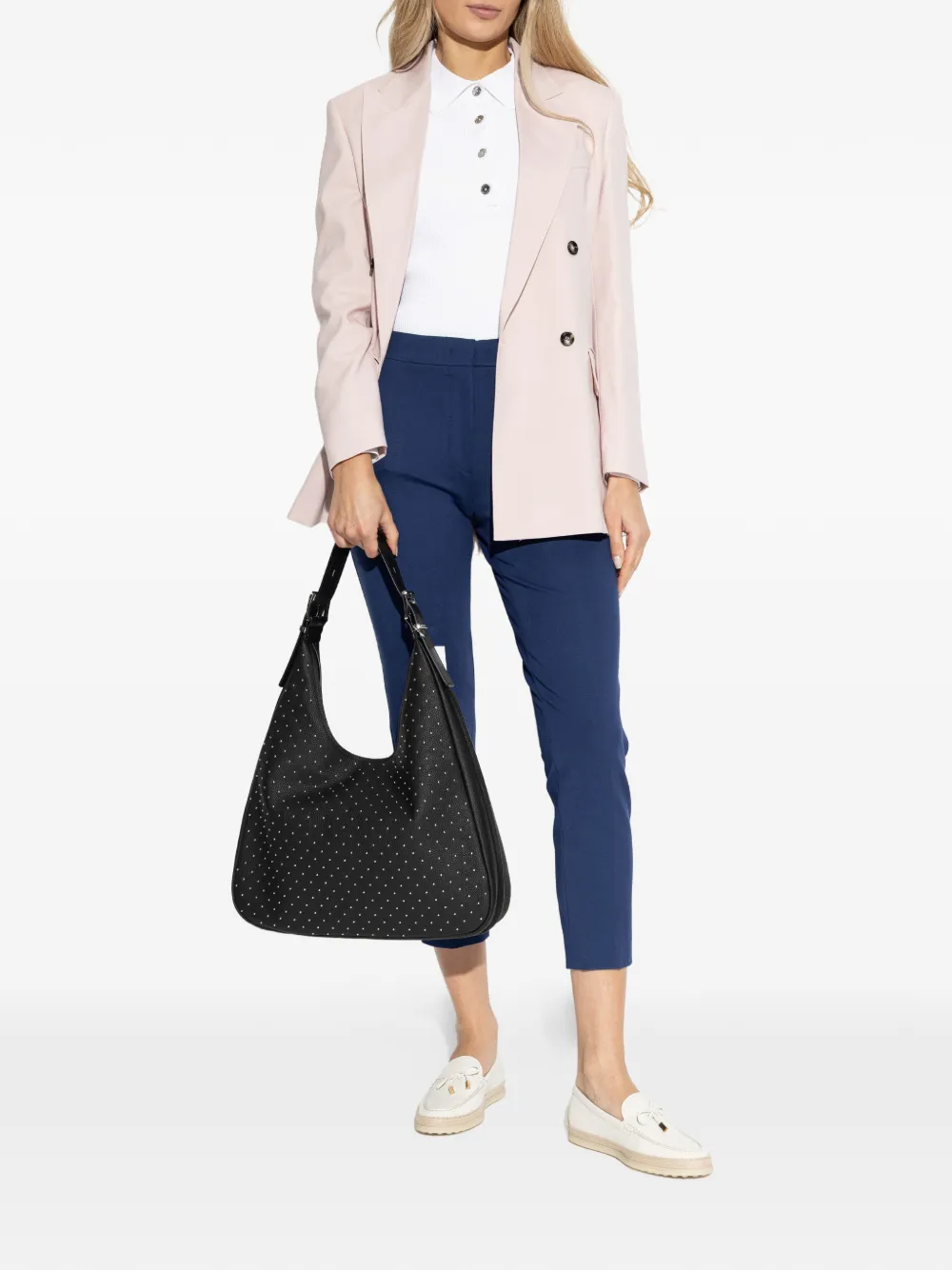  Michael Michael Kors Buttoned Collared Polo Top - White 