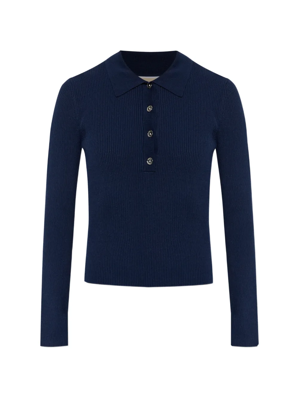 Michael Michael Kors long-sleeves ribbed polo top - Blu