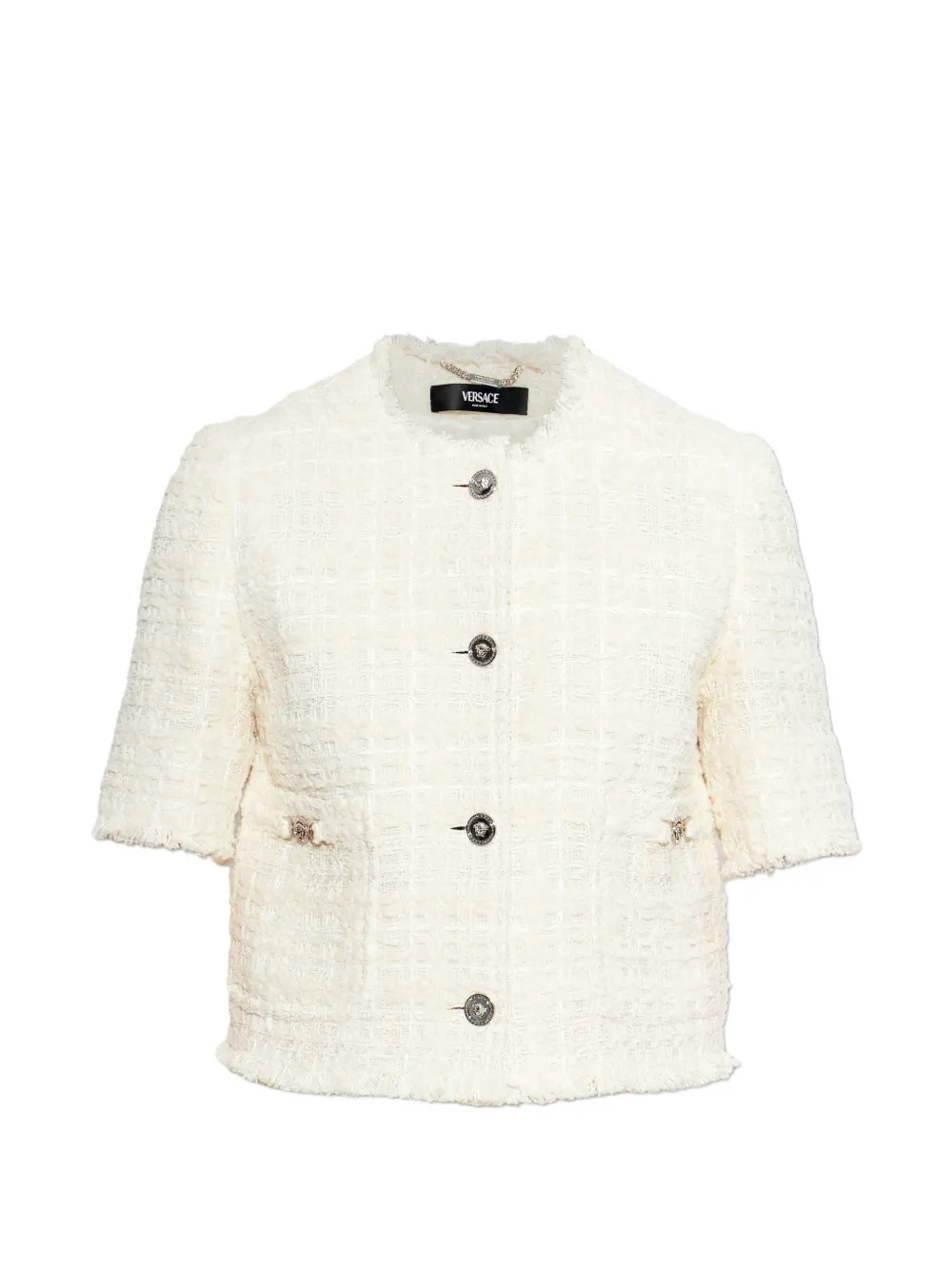 Versace button short-sleeve jacket - Toni neutri