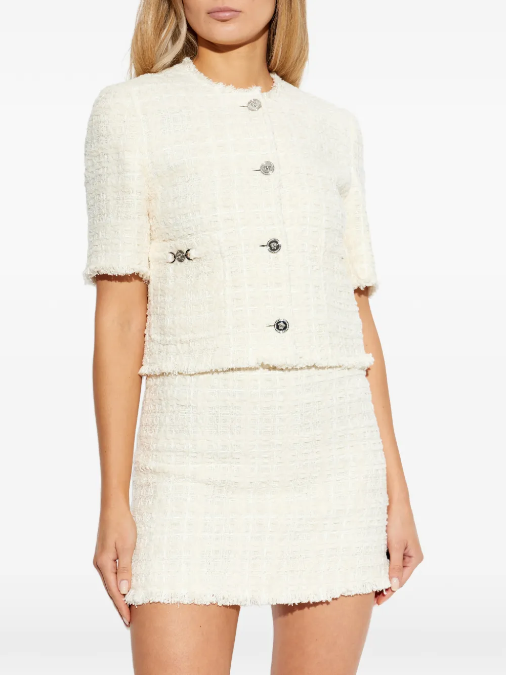  Versace Button Short-sleeve Jacket - Neutrals 