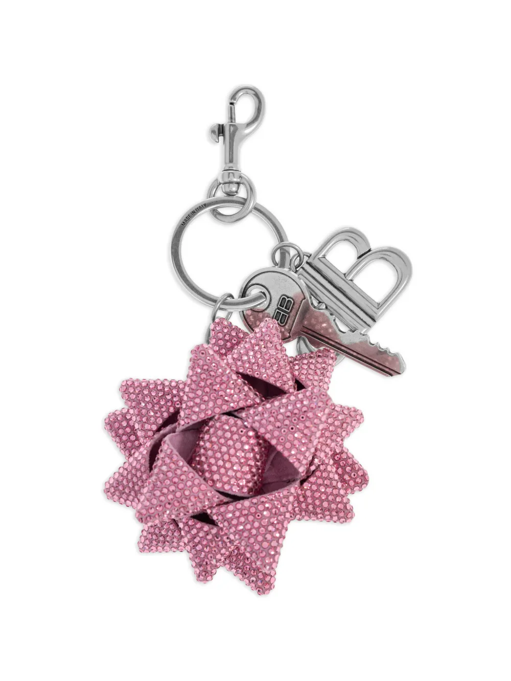 Balenciaga crystal-embellished bow keychain - Silver