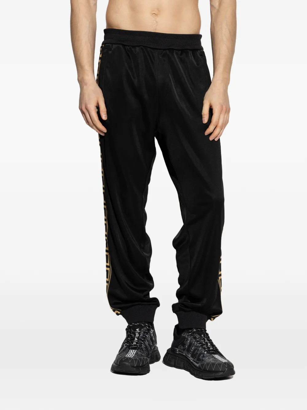 Versace Joggingbroek met meander-detail Zwart