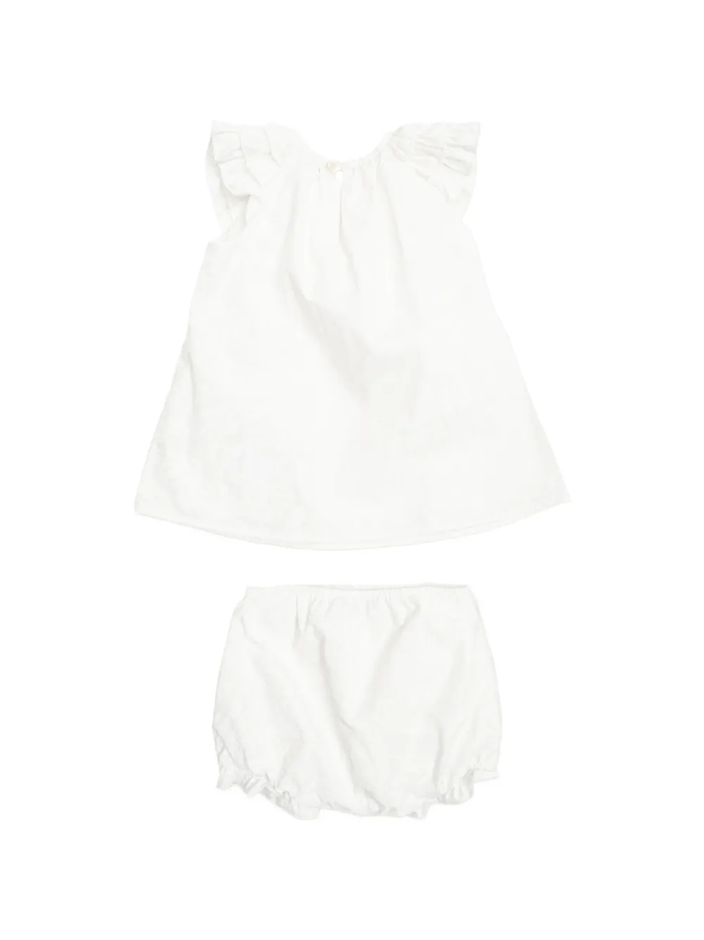 Versace Kids Jurk met ruches en bloemenprint Wit