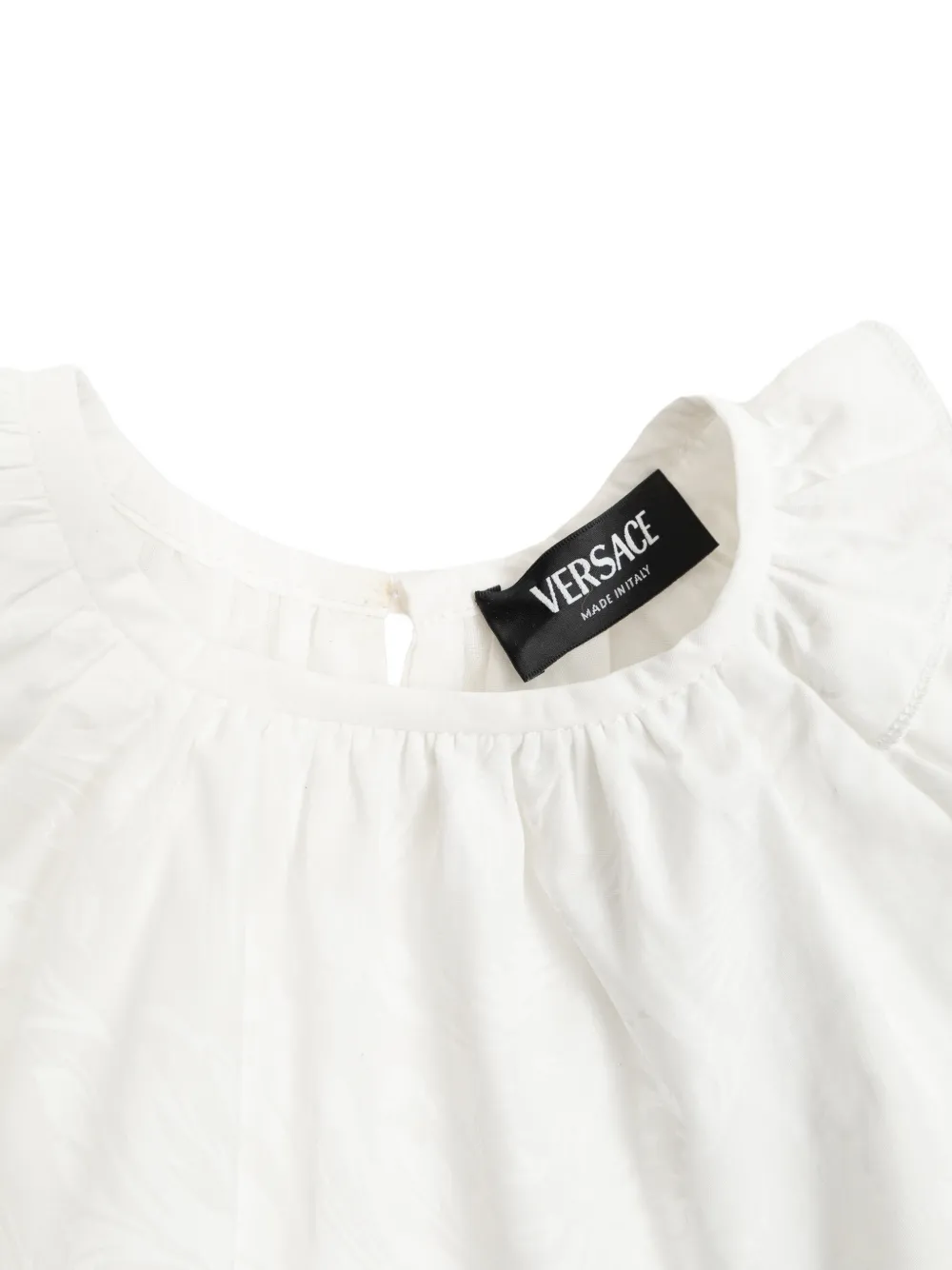 Versace Kids Jurk met ruches en bloemenprint Wit