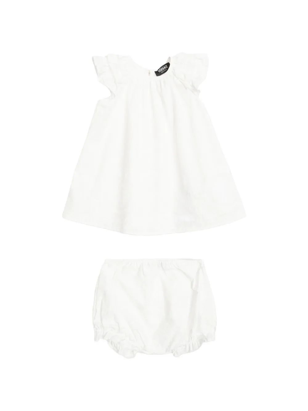 Versace Kids ruffled floral dress set - Bianco