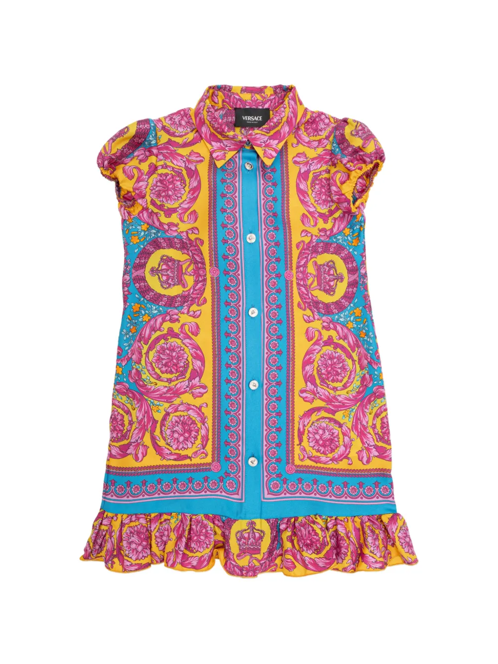 Versace Kids ruffled printed dress - Rosa