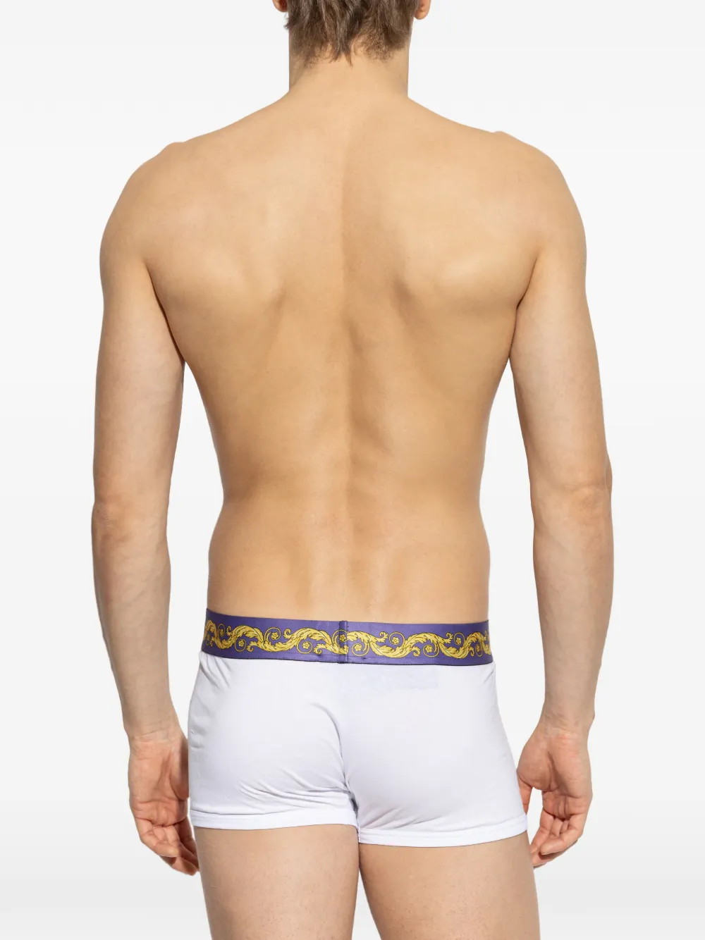  Versace Scroll-print Waistband Boxers - White 