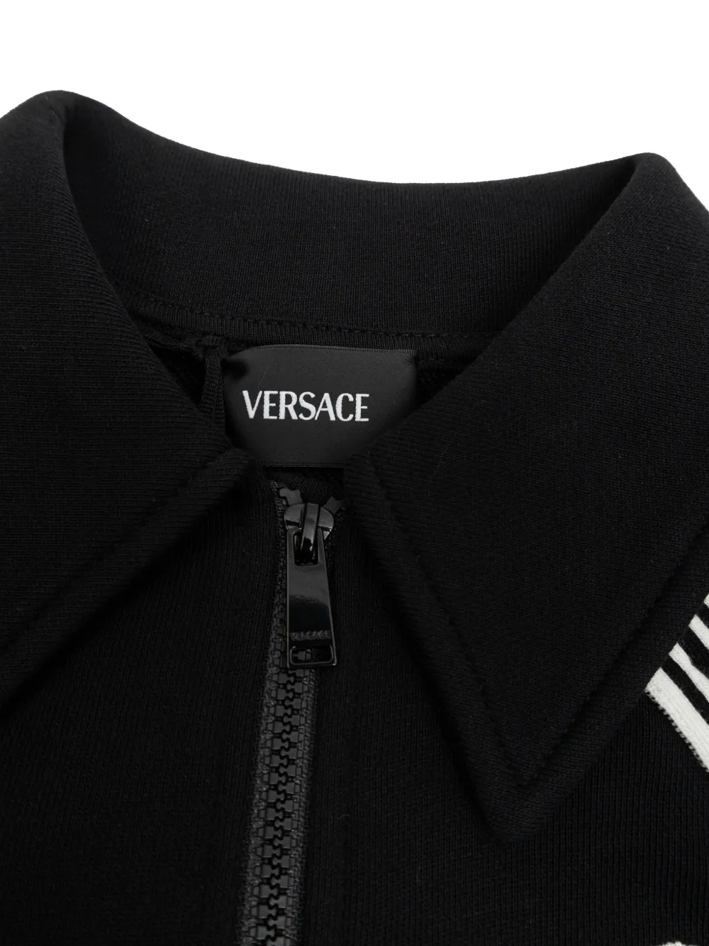  Versace Kids Zip-up Collared Jacket - Black 