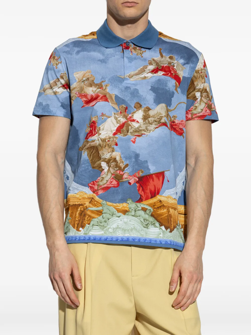  Versace Printed Polo Shirt - Blue 