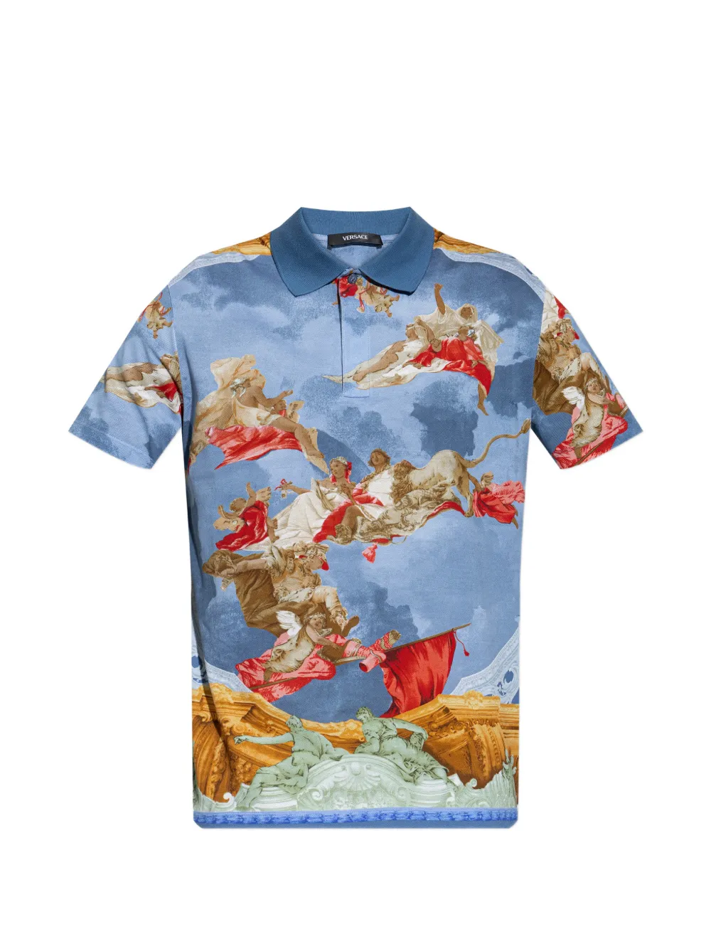 Versace printed polo shirt - Blu