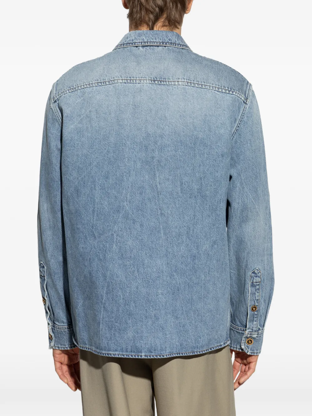 Versace Overhemd met borstzak en rits Blauw