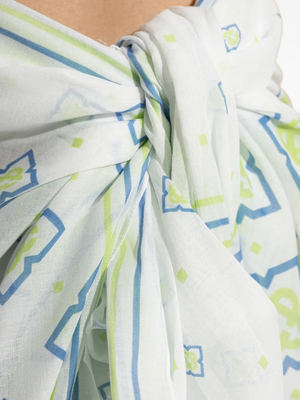 Casablanca Pareo met monogramprint Wit
