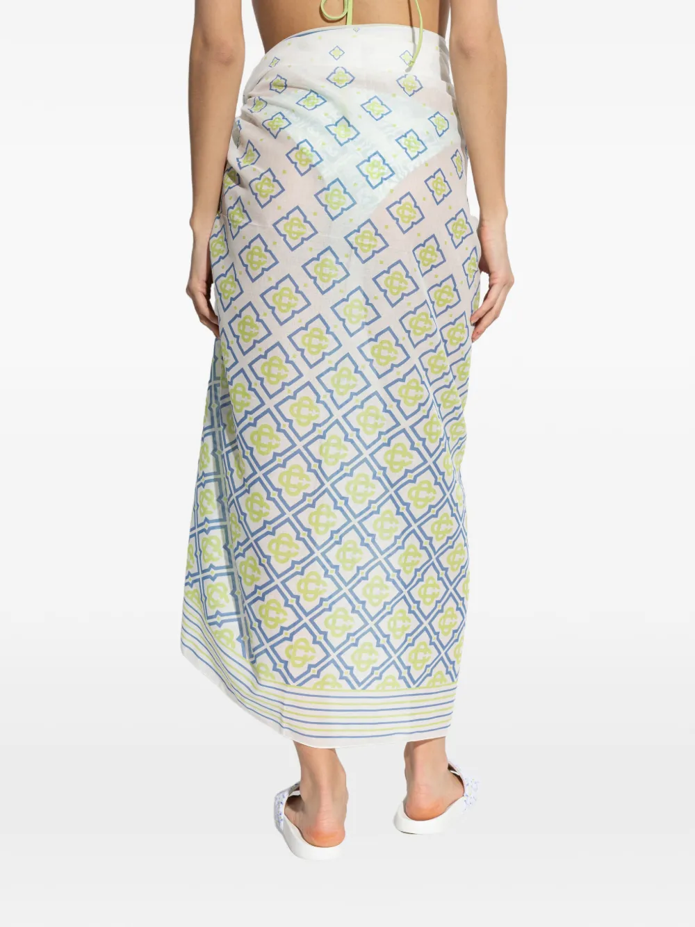 Casablanca Pareo met monogramprint Wit
