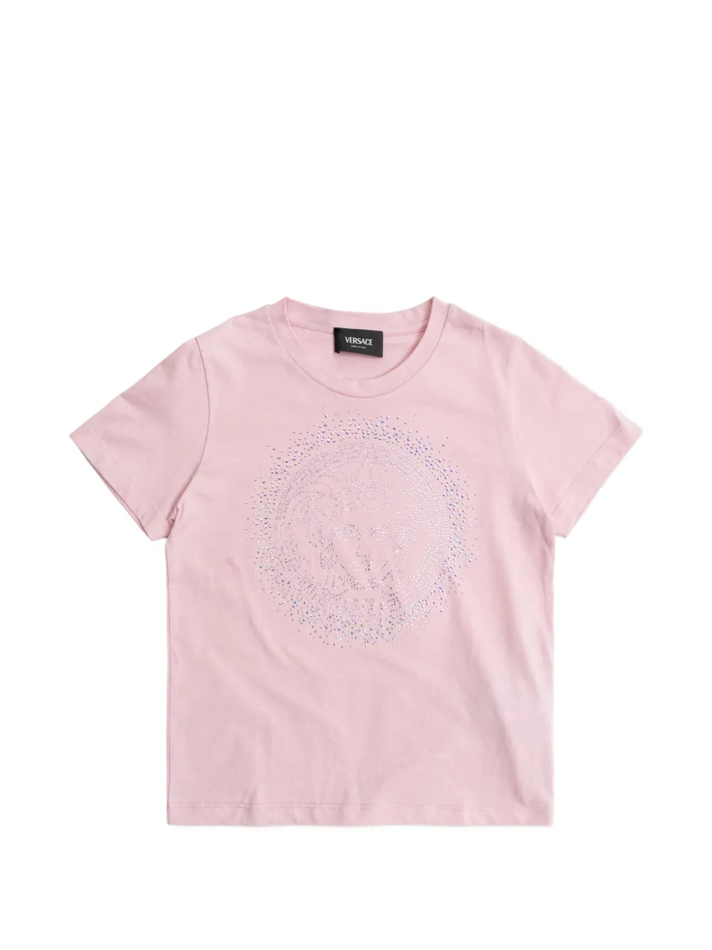 Versace Kids embellished logo-motif T-shirt - Rosa