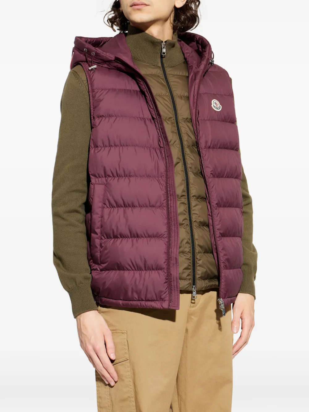 Moncler Bodywarmer met capuchon Rood