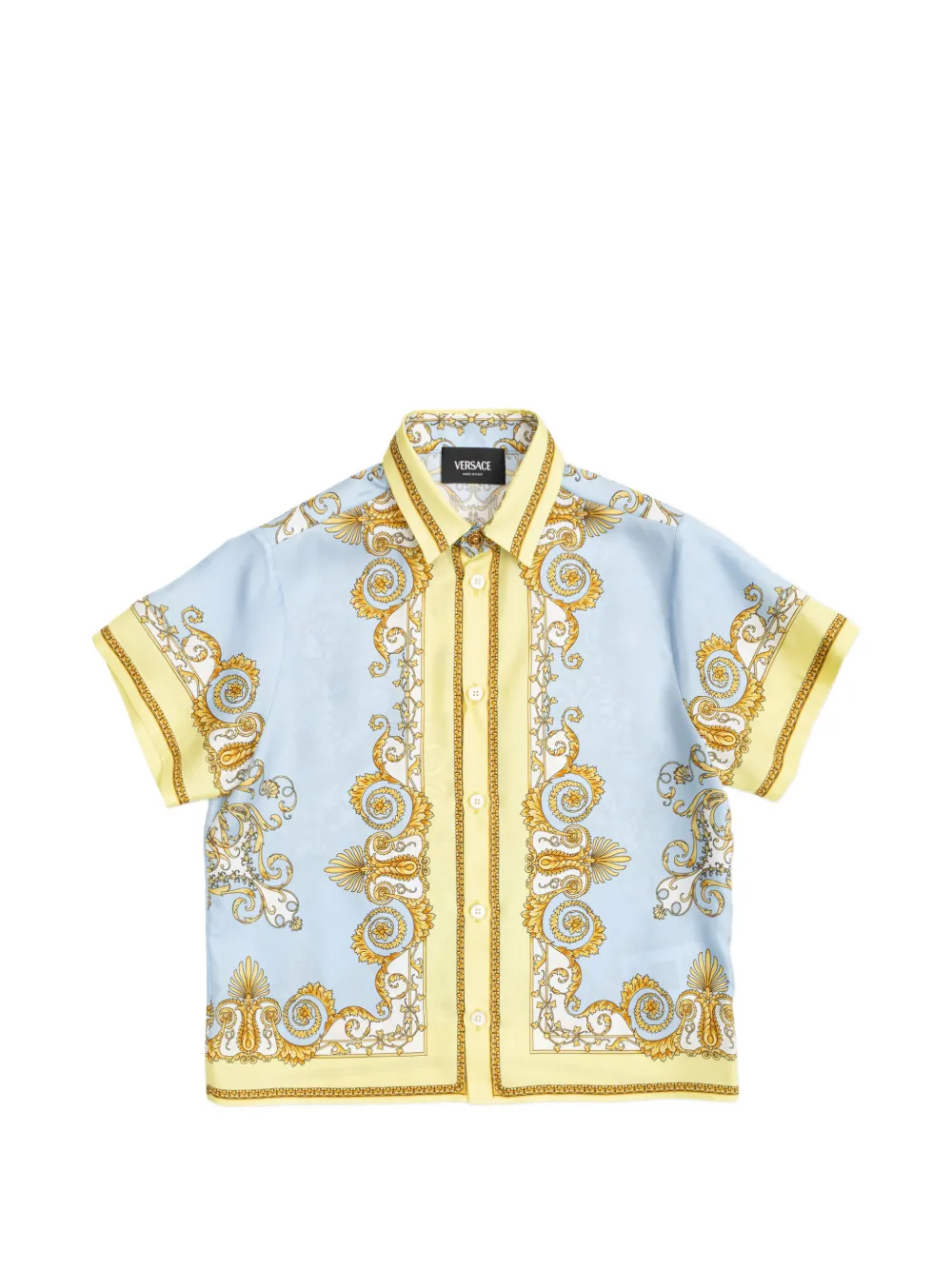 Versace Kids Barocco print shirt - Blu