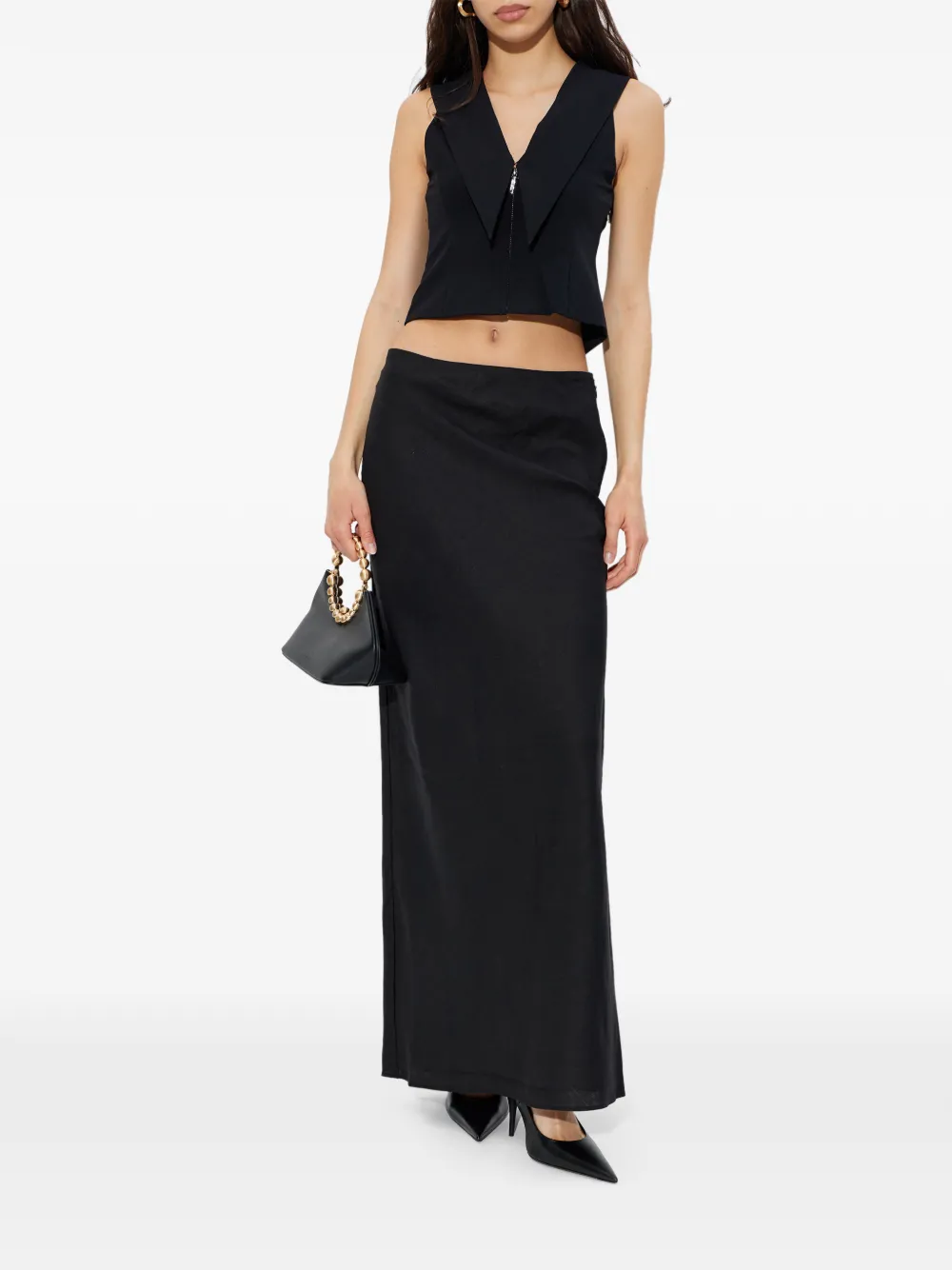  Cult Gaia Zip Maxi Skirt - Black 