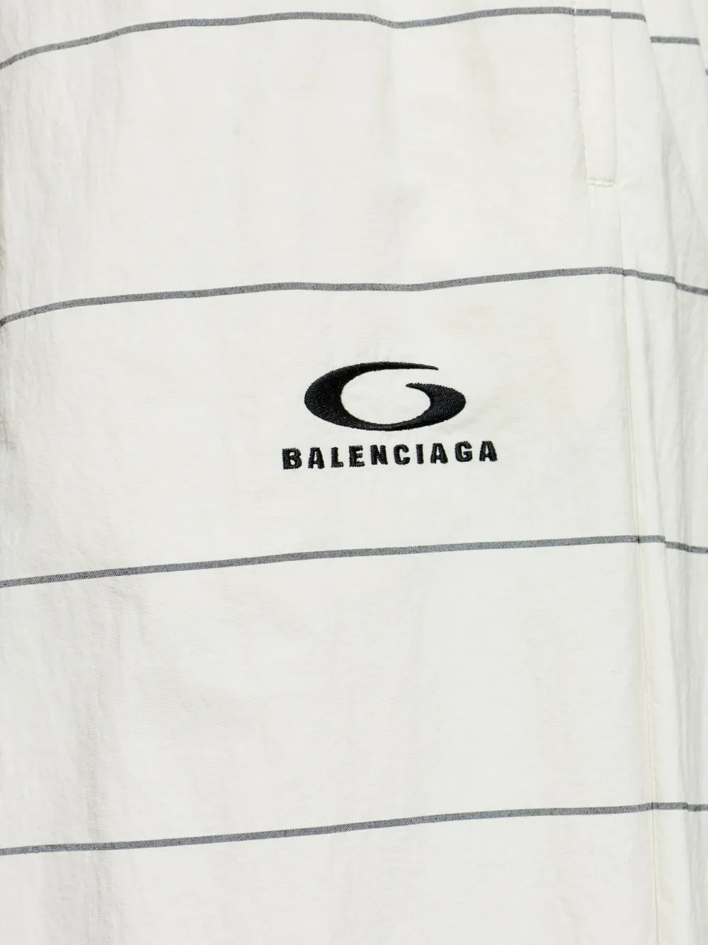 Balenciaga Gestreepte broek met logo Beige