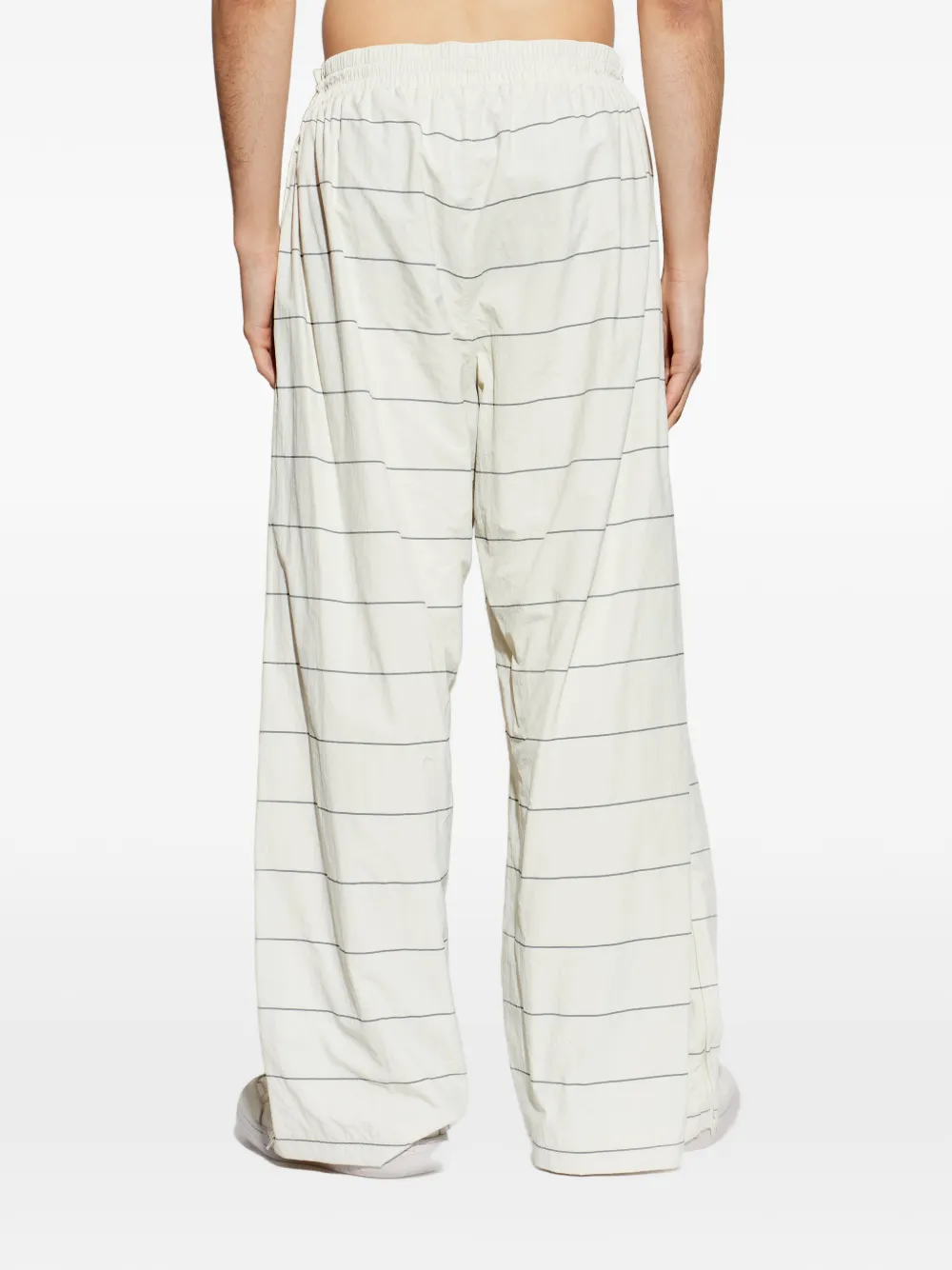 Balenciaga Gestreepte broek met logo Beige