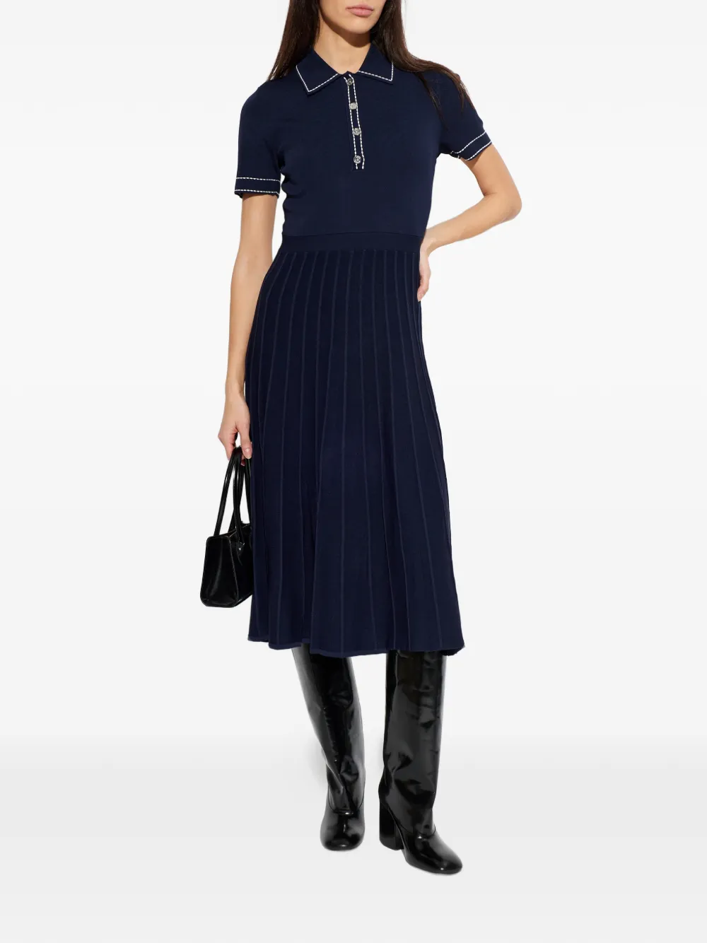  Michael Michael Kors Contrast-stitching Midi Dress - Blue 