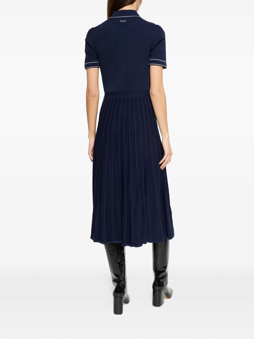Michael Kors Midi-jurk met contrasterende stiksels Blauw