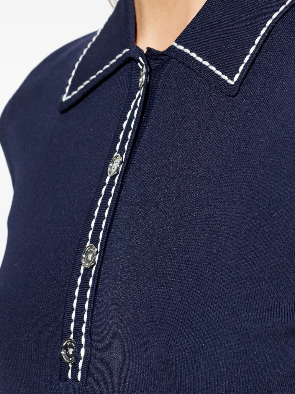 Michael Kors Midi-jurk met contrasterende stiksels Blauw