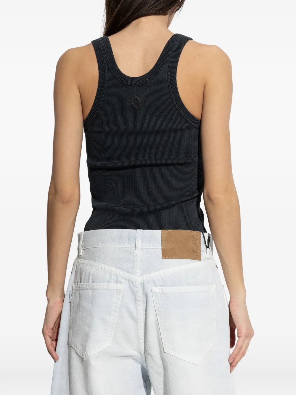 Haikure Gem ribgebreide tanktop Zwart