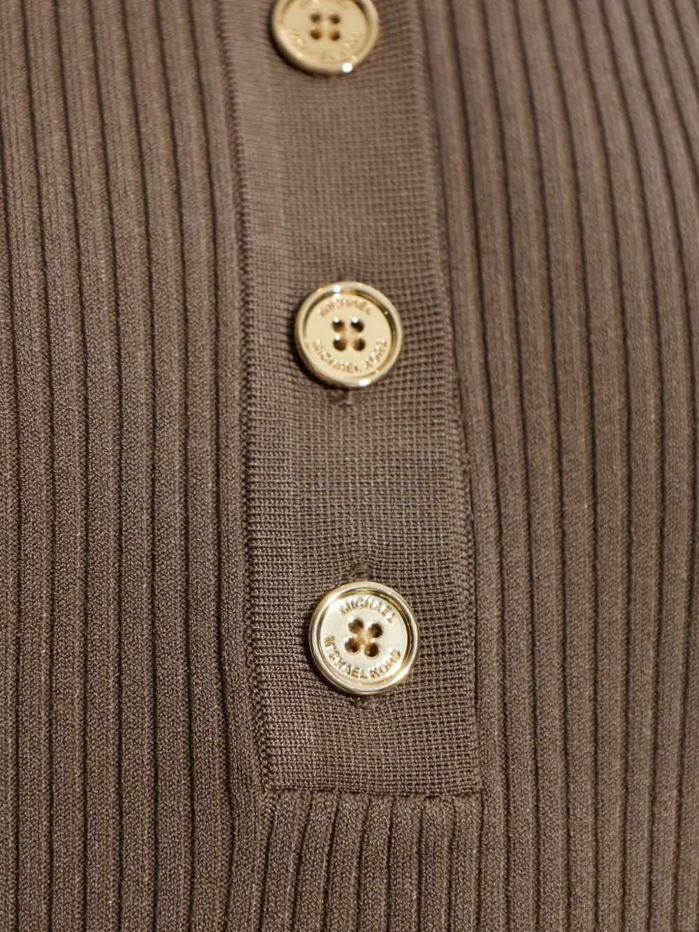Michael Kors Geplooide midi-jurk met halve knoop Bruin