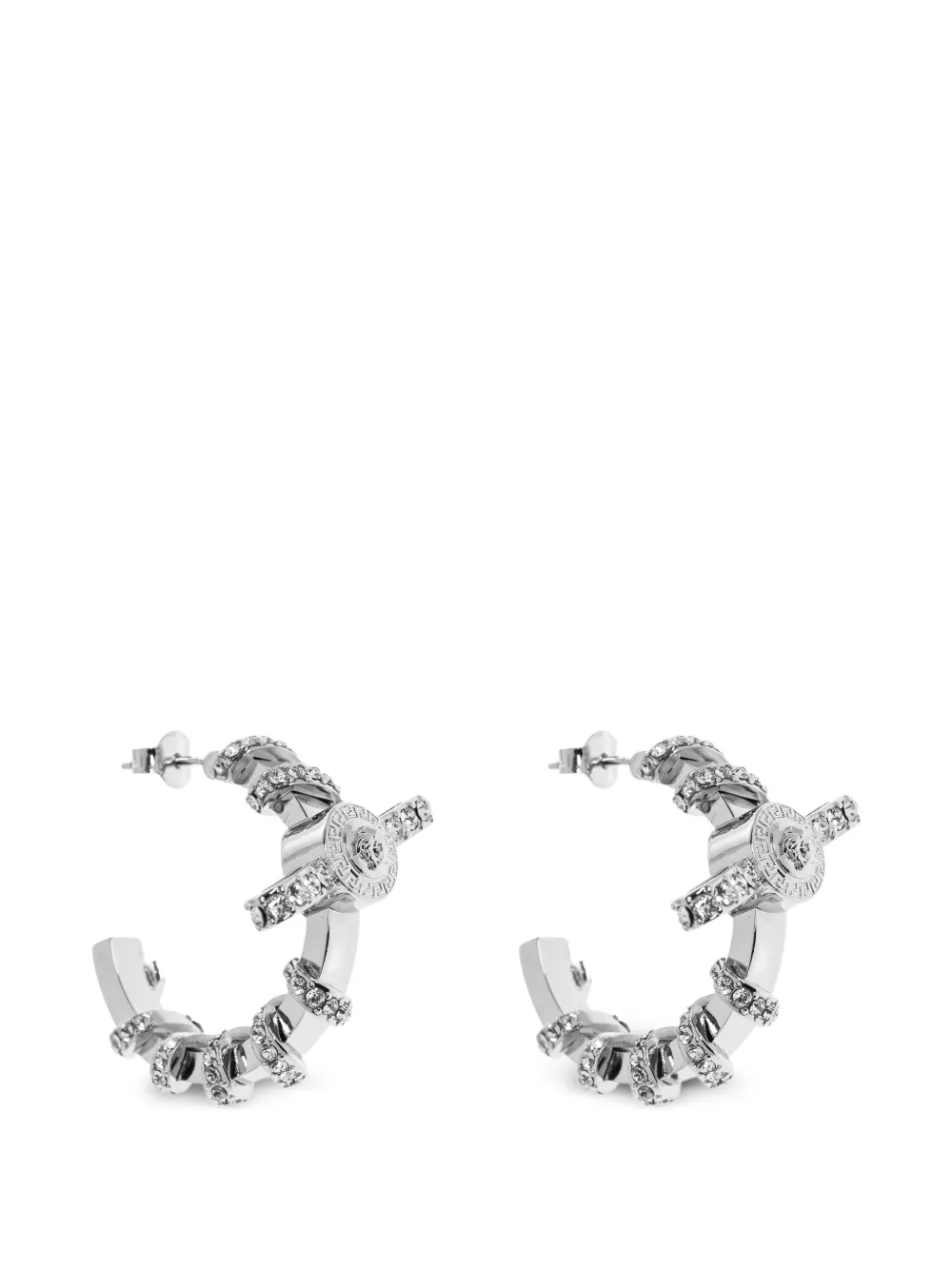 Versace embellished hoop earrings - Argento