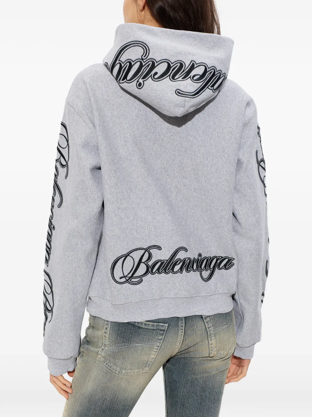 Balenciaga Hoodie met rits Grijs