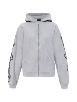 Miu Miu zip-up Fleece Sweatshirt | Grey | FARFETCH