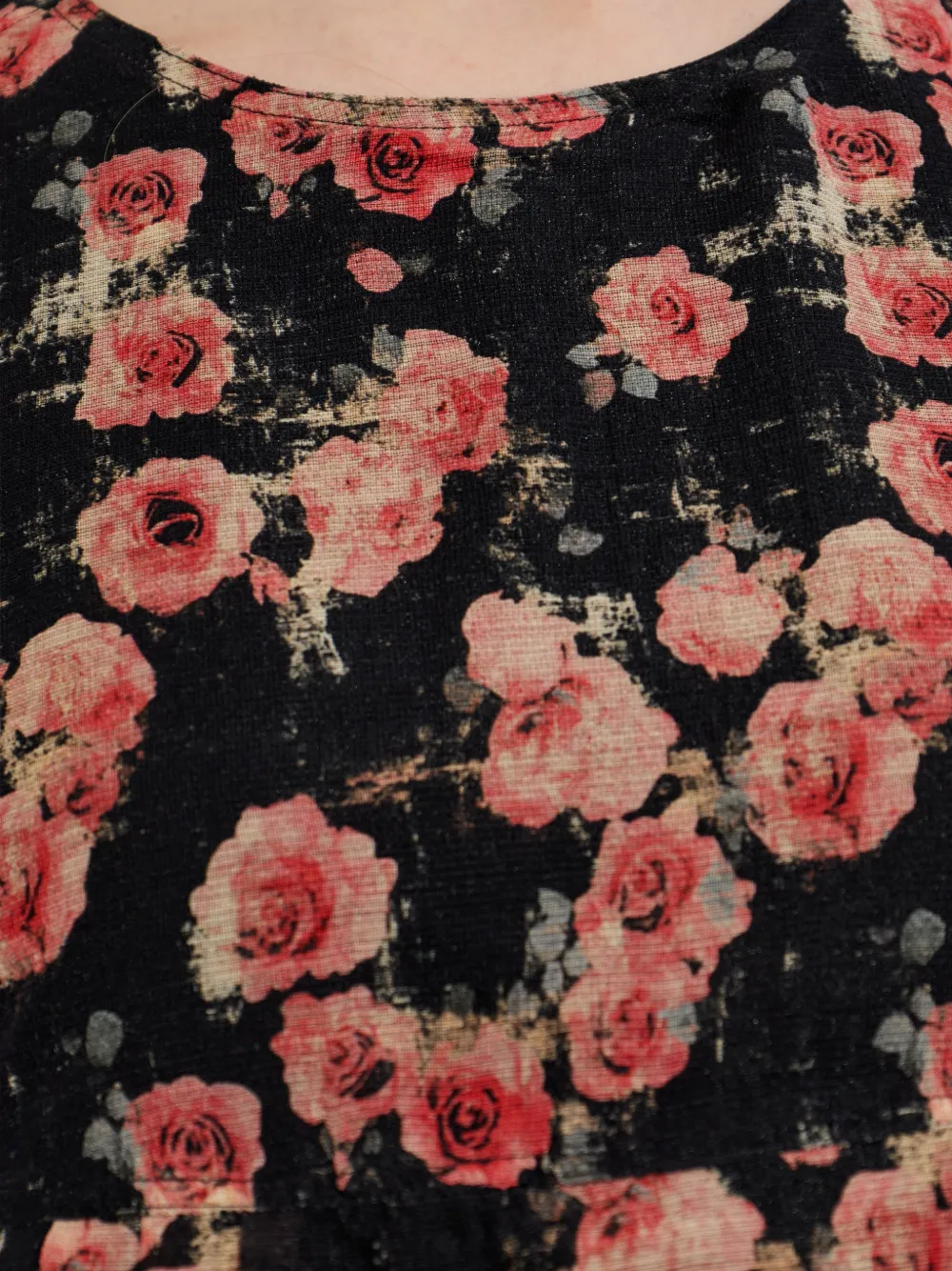 Rose-Print Mini Dress