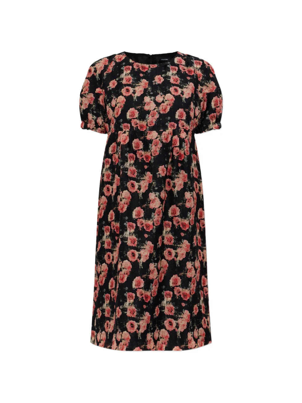 R13 rose-print mini dress - Nero