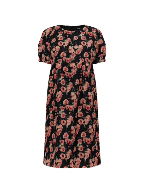 R13 Rose-print Mini Dress in Black