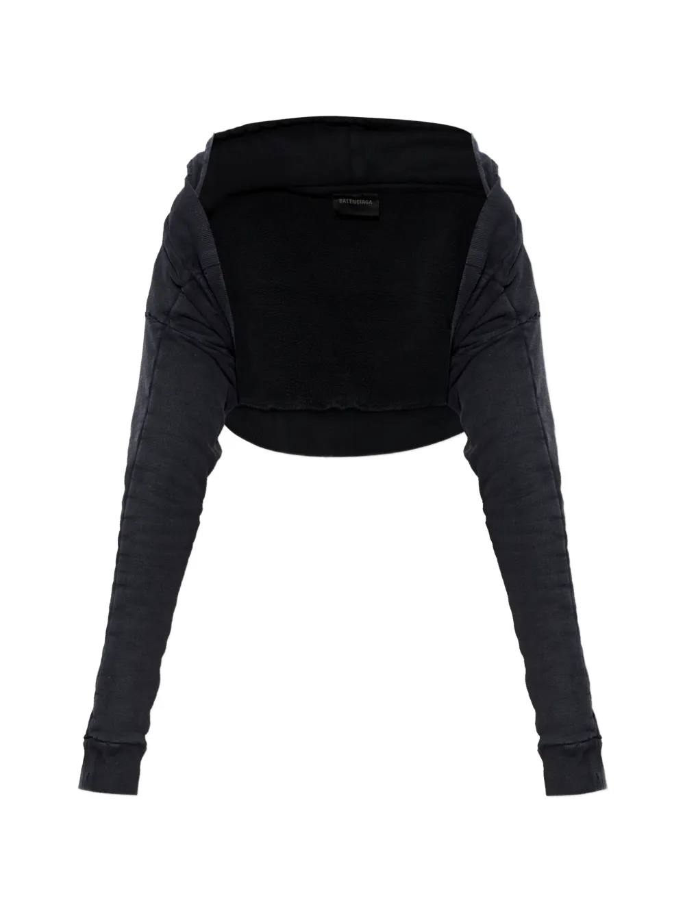 Balenciaga gathered long-sleeves hoodie - Black