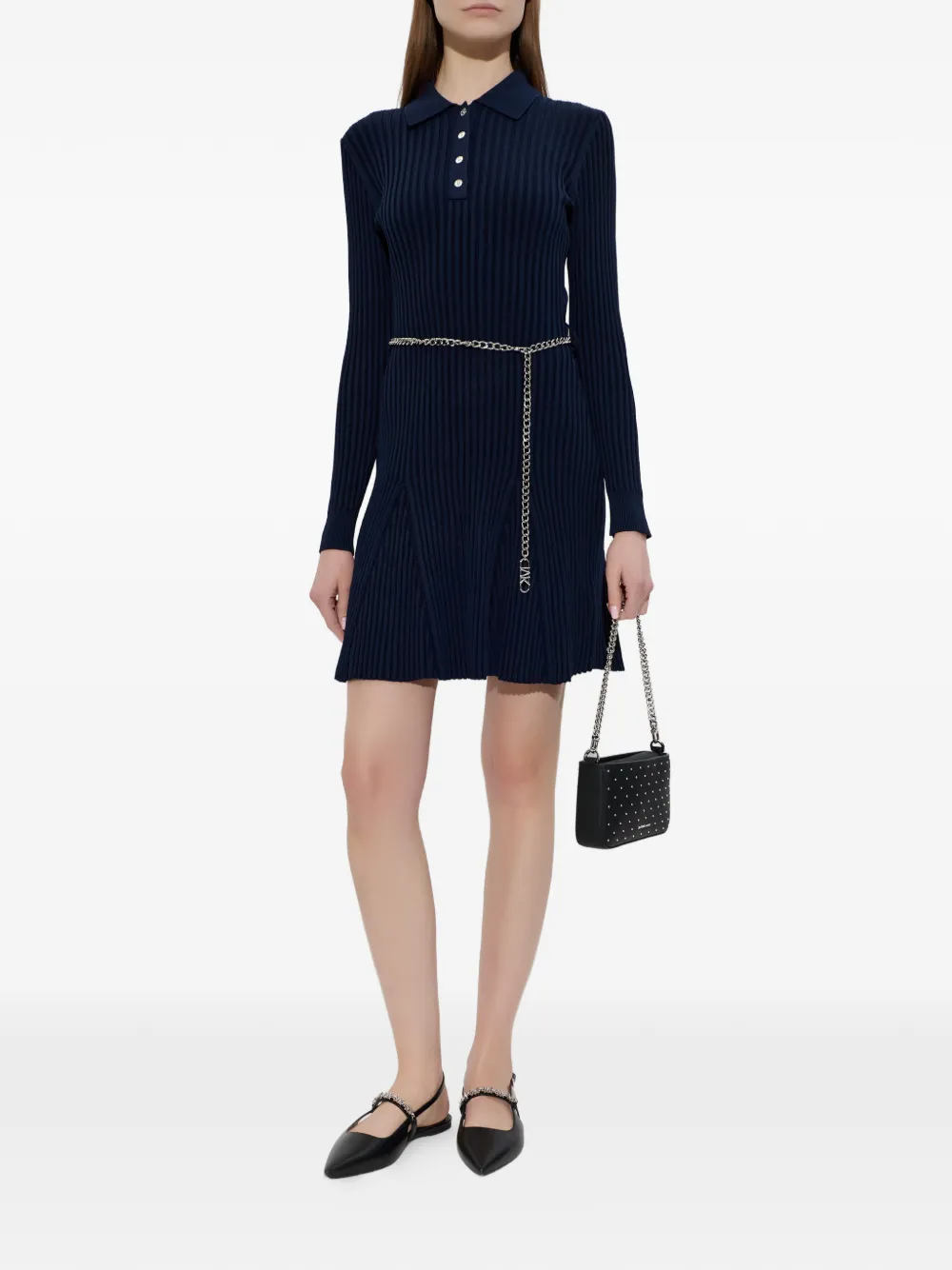 Polo-Collar Mini Dress