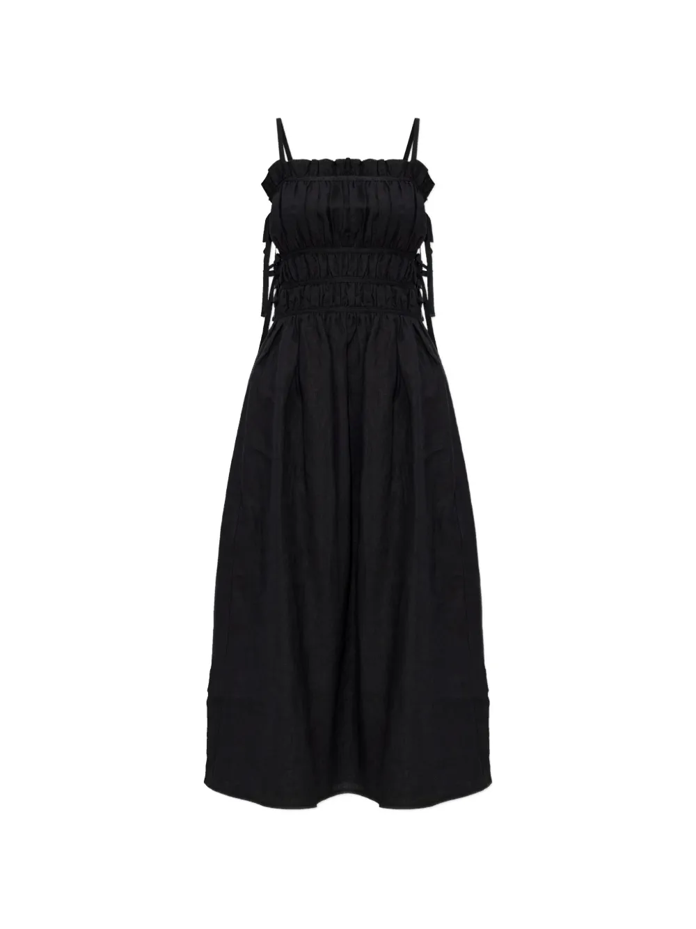 Cult Gaia ruffled tie midi dress - Nero
